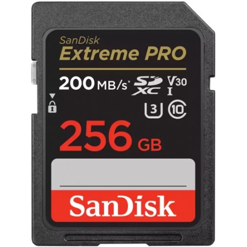 כרטיס זיכרון SanDisk Extreme PRO SDXC UHS-I U3 V30 בנפח 256GB