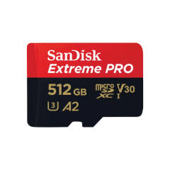 כרטיס זיכרון SanDisk Extreme Pro A2 MicroSDXC בנפח 512GB עם מתאם