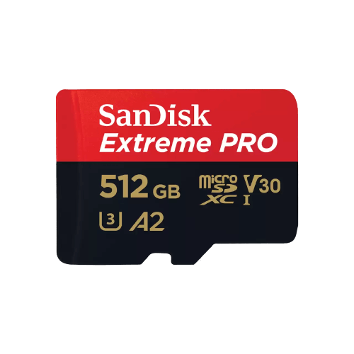 כרטיס זיכרון SanDisk Extreme Pro A2 MicroSDXC בנפח 512GB עם מתאם