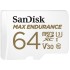 SanDisk Max Endurance Micro SDXC memory card with a capacity of 64GB