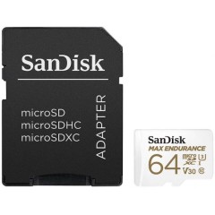 SanDisk Max Endurance Micro SDXC memory card with a capacity of 64GB