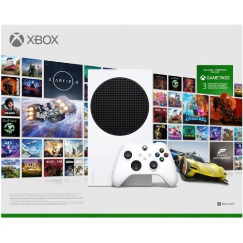 Игровая консоль Microsoft Xbox Series S SSD 512 ГБ БелыйBundle Starter, включающий подписку Game Pass Ultimate на три месяца.