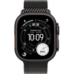 שעון Apple Watch Ultra 3 בגודל 49 מ"מ עם GPS + Cellular בצבע Black Titanium עם רצועת Black Titanium Milanese Loop — מידה Large (2025)