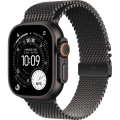 שעון Apple Watch Ultra 3 בגודל 49 מ"מ עם GPS + Cellular בצבע Black Titanium עם רצועת Black Titanium Milanese Loop — מידה Large (2025)