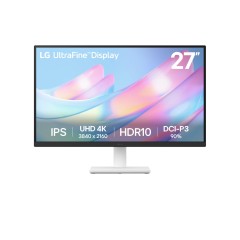 מסך מחשב LG UltraFine 27" 4K UHD IPS 60Hz — לבן