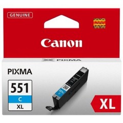 מחסנית דיו ציאן מקורית Canon CLI-551XLC בתפוקה גבוהה למדפסות Canon PIXMA