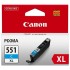 מחסנית דיו ציאן מקורית Canon CLI-551XLC בתפוקה גבוהה למדפסות Canon PIXMA