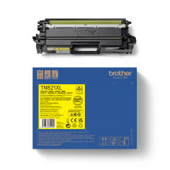 Brother TN-821XLY Original High-Yield Yellow Toner Cartridge for Brother Laser Printers