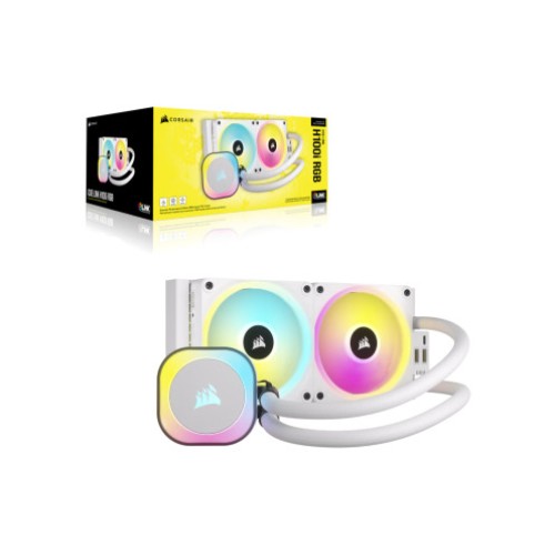 CORSAIR iCUE Link H100i RGB AIO 240mm White Liquid CPU Cooler