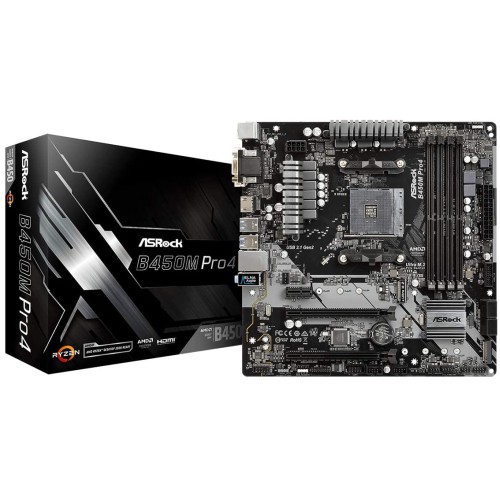 לוח אם AM4 B450 Asrock Pro 4 Micro