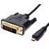 כבל MICRO HDMI  זכר – DVI זכר, 1.8 מטר