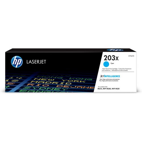Original HP 203X High-Capacity Cyan Toner Cartridge for HP Color LaserJet Pro Printers