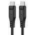 כבל טעינה והעברת נתונים C3-03 USB-C ל-USB-C שחור