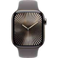 Apple Watch Series 10 GPS 42mm + Cellular in Natural Titanium with Stone Grey Sport Band S/M (2024)