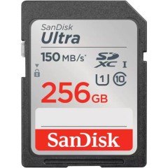 SanDisk Ultra SDXC UHS-I Class-10 memory card with a capacity of 256GB