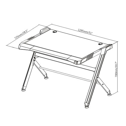 Gaming Computer Desk Lumi ARES RGB 120