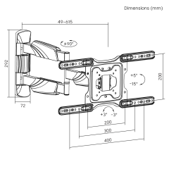 Full-Motion TV Wall Mount 23″–65″