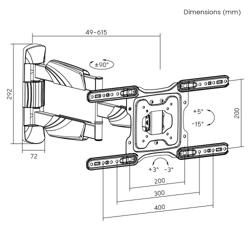 Full-Motion TV Wall Mount 23″–65″