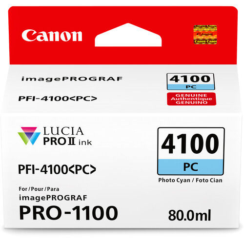 מחסנית דיו ציאן פוטו מקורית Canon PFI-4100PC למדפסת Canon imagePROGRAF PRO-1100
