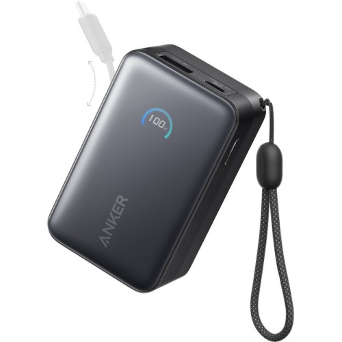 סוללת גיבוי Anker Nano Power Bank 10000mAh 45W עם כבל USB-C מובנה