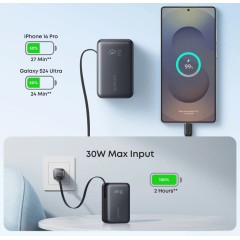 סוללת גיבוי Anker Nano Power Bank 10000mAh 45W עם כבל USB-C מובנה
