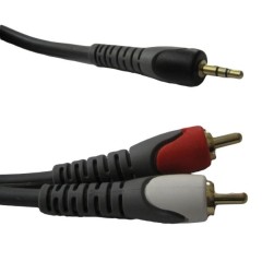 כבל אודיו AUX 3.5 mm – 2xRCA, אורך 1.8מ TopX