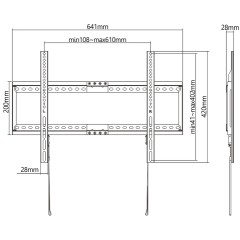 מתקן תליה לטלוויזיה צמוד קיר FIXED TV WALL MOUNT VM-105