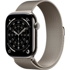 שעון Apple Watch 46mm Series 11 GPS + Cellular בצבע Natural Titanium עם רצועת Natural Milanese Loop M/L (2025)