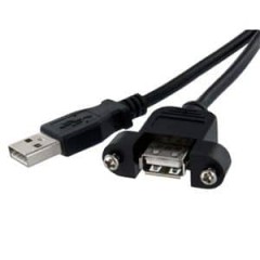 כבל USB 2.0 זכר-נקבה לפאנל + ברגים באורך 0.5מ