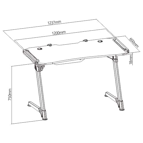 Computer Desk Lumi NOLAN+ RGB 120