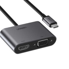 מתאם Ugreen USB-C 4 ב-1 (אפור)