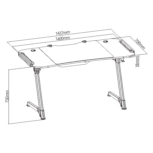 Gaming Computer Desk Lumi JABARI+ RGB 140