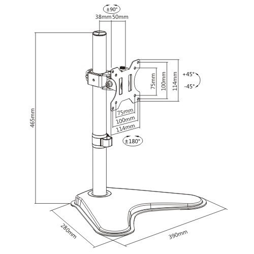 Wall Mount Bracket with Stand for Screen VM-134