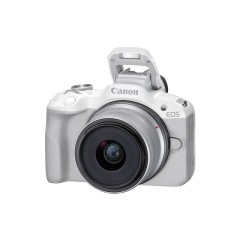מצלמה דיגיטלית ללא מראה Canon EOS R50 + עדשת RF-S 18-45mm F4.5-6.3 IS STM — לבן
