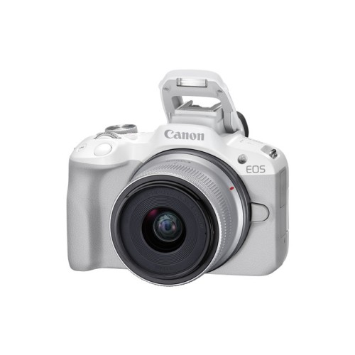 מצלמה דיגיטלית ללא מראה Canon EOS R50 + עדשת RF-S 18-45mm F4.5-6.3 IS STM — לבן