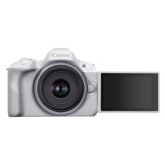מצלמה דיגיטלית ללא מראה Canon EOS R50 + עדשת RF-S 18-45mm F4.5-6.3 IS STM — לבן