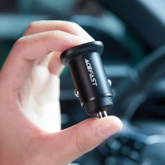 Быстрое автомобильное зарядное устройство B1 мини 38W (USB-C + USB-A) с кабелем Type C