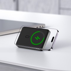 Магнитный внешний аккумулятор M6 PD20W 10000mAh с быстрой беспроводной зарядкой, черный
