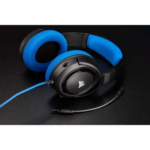 אוזניות גיימינג כחולות Corsair HS35 Stereo Gaming Headset – Blue