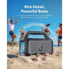 Портативная Bluetooth-колонка Anker Soundcore Boom 2 с технологией BassUp 2.0 и с RGB-подсветкой — черный