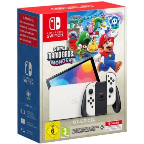 Nintendo Switch OLED Console 32GB - Super Mario Bros. Wonder Edition with Annual Subscription