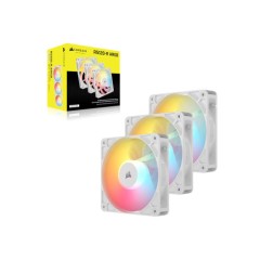 סט מאווררים CORSAIR RS120-R ‏120 מ״מ ARGB PWM רוורס לבן (3 יח׳)