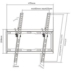 מתקן תליה לטלוויזיה צמוד קיר עם הטיה VM-111