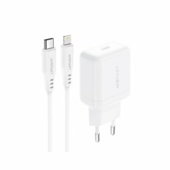 ACEFAST A130 PD20W USB-C Wall Charger with EU Plug and Lightning Cable — White