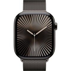 שעון Apple Watch Series 10 GPS + Cellular בגודל 46 מ"מ בצבע Slate Titanium עם רצועת Slate Milanese Loop במידה M/L (2024)