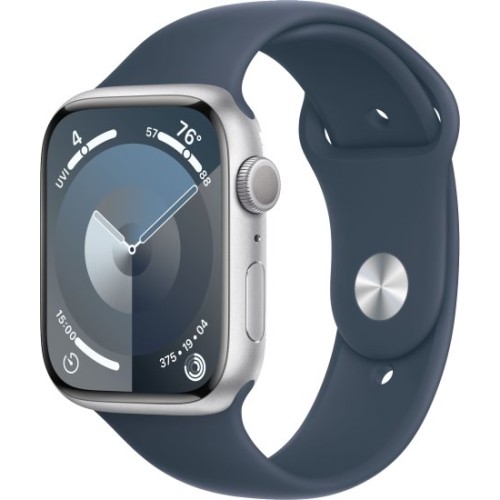 שעון חכם Apple Watch Series-9 GPS 45mm עם רצועה Storm Blue Sport Band בגודל S/M