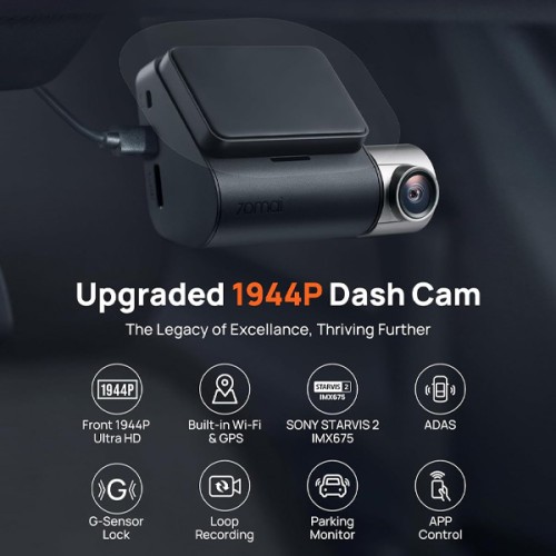 Умная двусторонняя автомобильная камера 70mai Dash Cam A510-1 —  2.7K