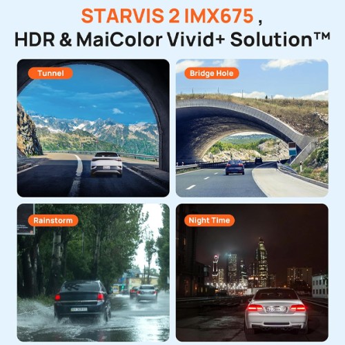 Умная двусторонняя автомобильная камера 70mai Dash Cam A510-1 —  2.7K