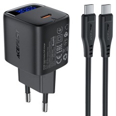 Зарядное устройство A115 30W + кабель USB-A на USB-C 1.2m — черный