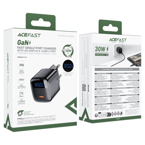Зарядное устройство A115 30W + кабель USB-A на USB-C 1.2m — черный